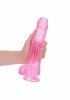 Realistyczne żelowe dildo penis na przyssawce różowy 25,4 cm